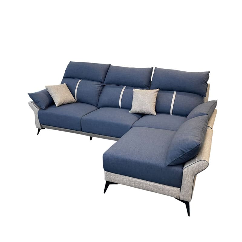 L3267涼感布+布紋皮L型沙發